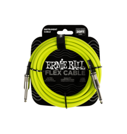 Ernie Ball NEW Ernie Ball Flex Instrument Cable - Straight/Straight - Green - 20'