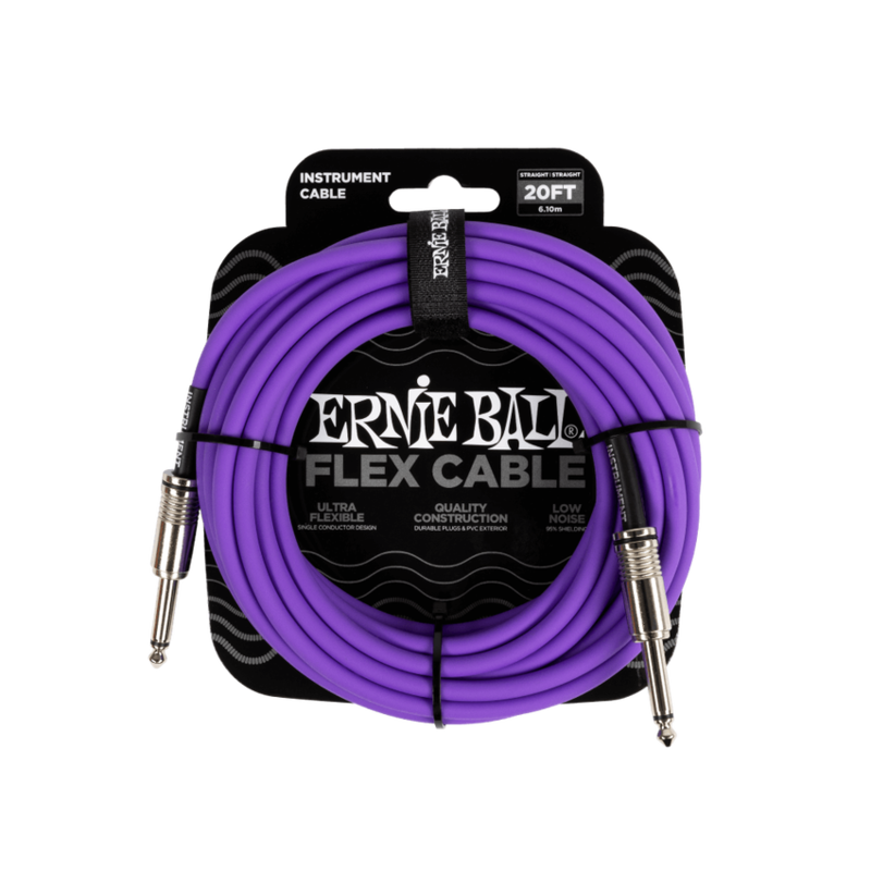 Ernie Ball NEW Ernie Ball Flex Instrument Cable - Straight/Straight - Purple - 20'