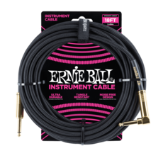 Ernie Ball NEW Ernie Ball Braided Instrument Cable - Straight/Right - Black  - 18'