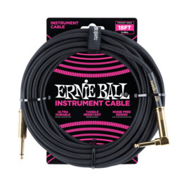 Ernie Ball NEW Ernie Ball Braided Instrument Cable - Straight/Right - Black  - 18'