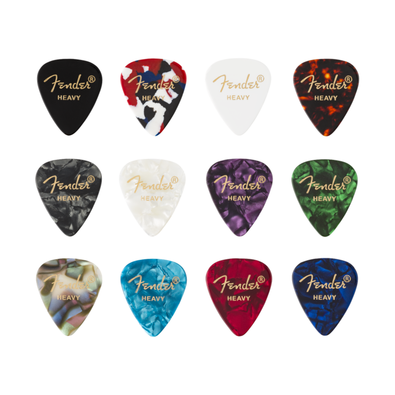 Fender NEW Fender Celluloid Picks - Medley - Heavy - 12-Pack