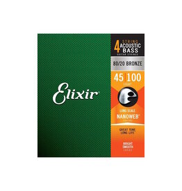 Elixir NEW Elixir Nanoweb 80/20 Acoustic Bass Strings - Light - .045-.100