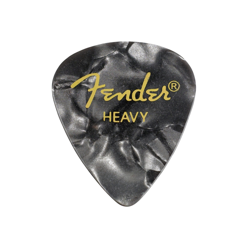 Fender NEW Fender Premium Celluloid 351 Shape Picks - Heavy - Black Moto - Pack of 12