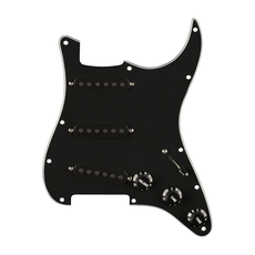 Fender NEW Fender Pre-Wired Stratocaster Pickguard - Pure Vintage '65 w/RWRP Middle - Black - 11 Hole