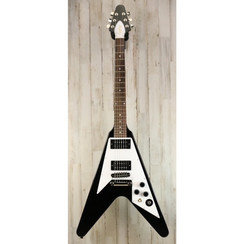 NEW Epiphone Kirk Hammett 1979 Flying V - Ebony (343 NEW Epiphone Kirk Hammett 1979 Flying V - Ebony (343