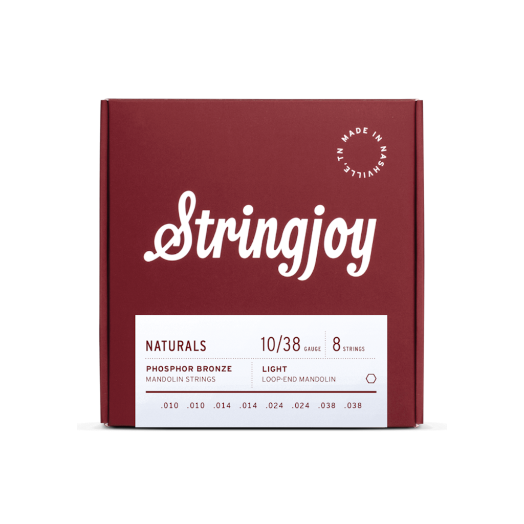 Stringjoy NEW Stringjoy Naturals Phosphor Bronze Mandolin Strings - Light - .010 - .038
