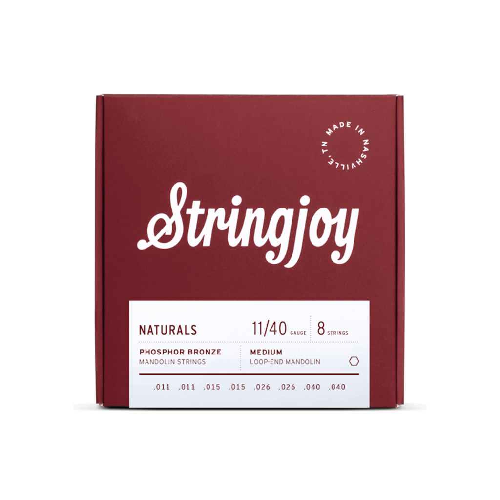 Stringjoy NEW Stringjoy Naturals Phosphor Bronze Mandolin Strings - Medium - .011 - .040