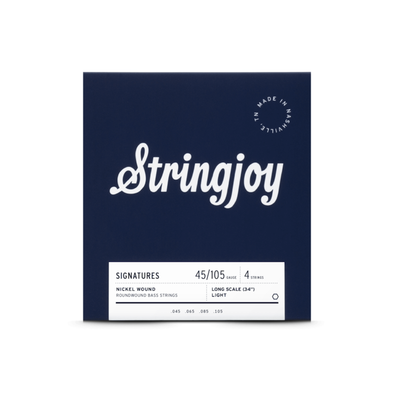 Stringjoy NEW Stringjoy Signatures Nickel Wound Long Scale 4-String Bass Strings - .045 -.105 - Light