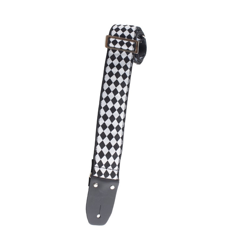 NEW Henry Heller Woven Jacquard Guitar Strap Black/White Diamond