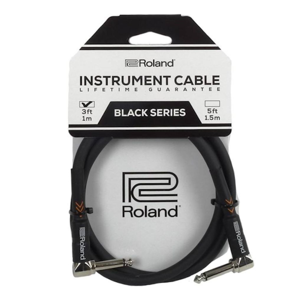 Roland NEW Roland Black Series Instrument Cable - Angle/Angle - 3'