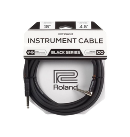 Roland NEW Roland Black Series Instrument Cable - Straight/Angle - 15'
