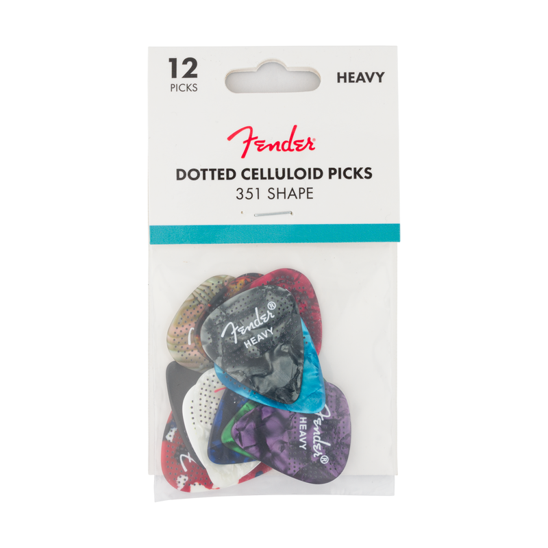 Fender NEW Fender 351 Dotted Celluloid Picks - Heavy - Pack of 12