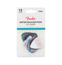 Fender NEW Fender 351 Dotted Celluloid Picks - Thin - Pack of 12