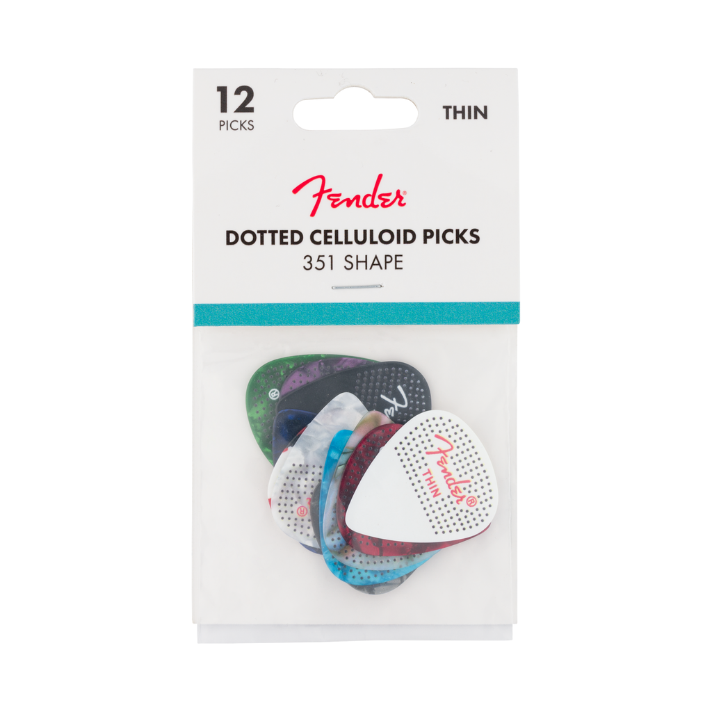 Fender NEW Fender 351 Dotted Celluloid Picks - Medium - Pack of 12