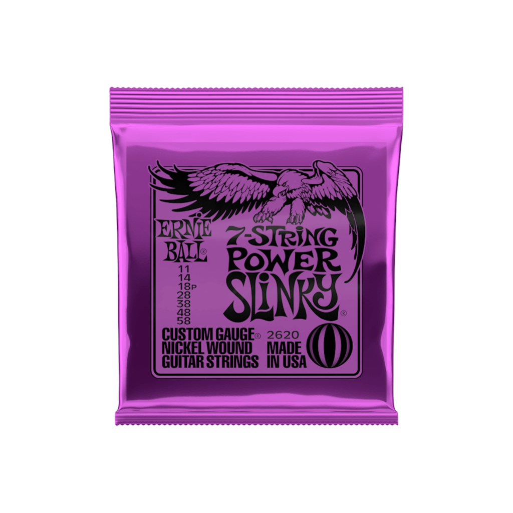 Ernie Ball NEW Ernie Ball 7-String Power Slinky Electric Strings - .011-.058