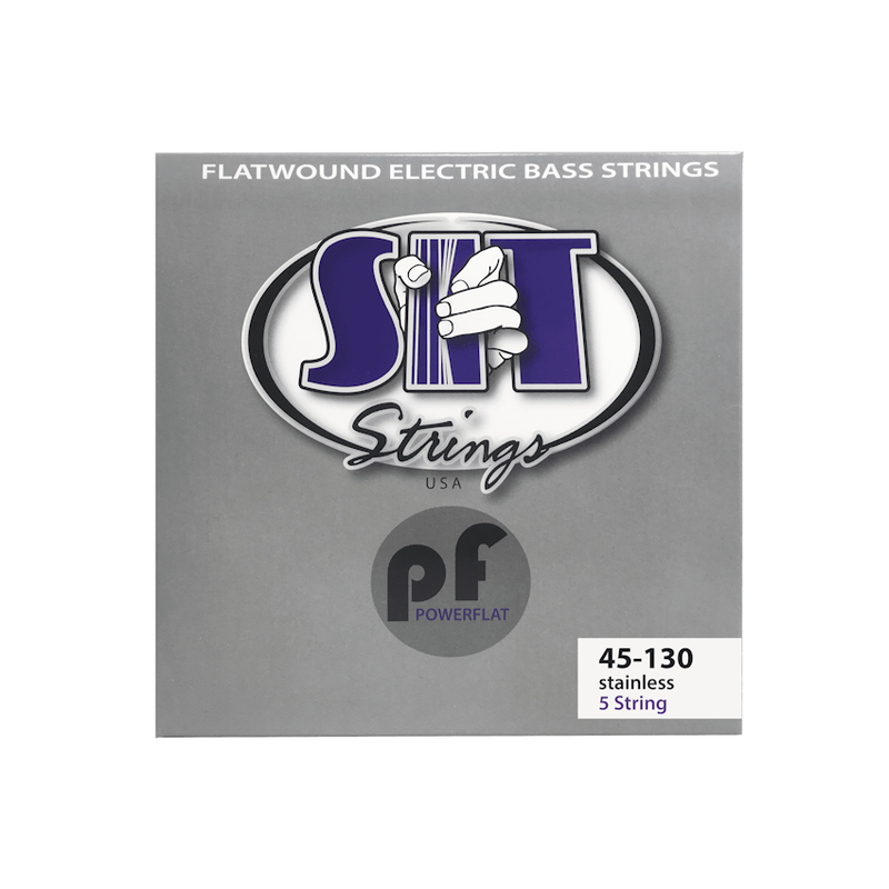 SIT NEW SIT Power Flat Bass Strings - 5-String Light - .045-.130