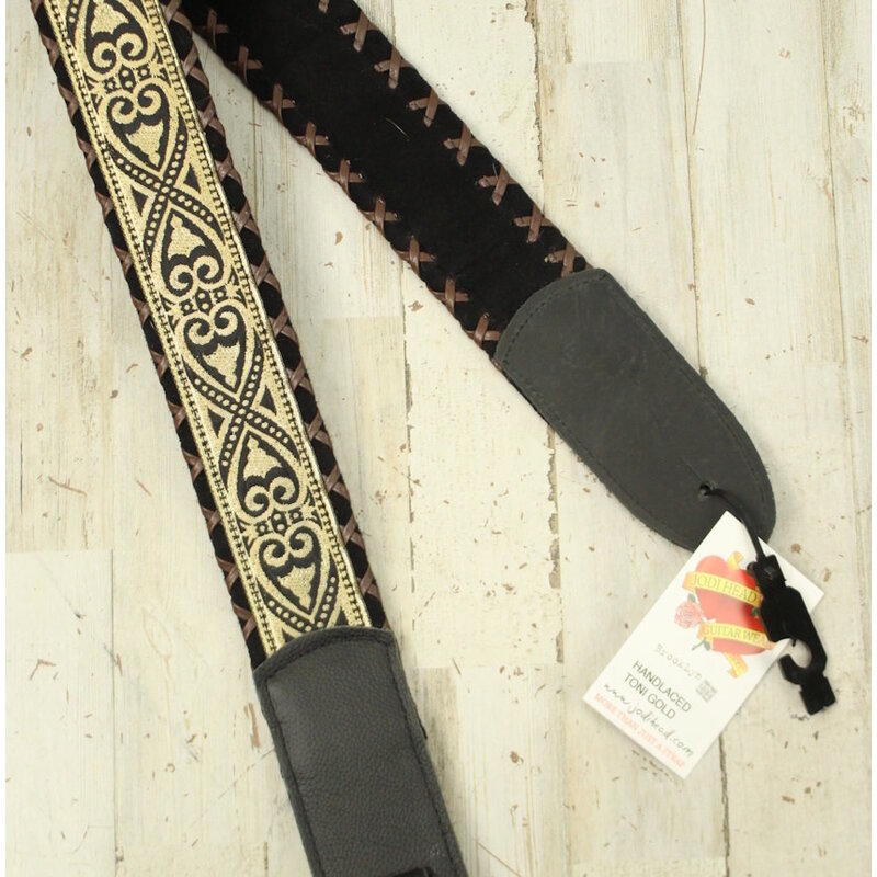Jodi Head NEW Jodi Head Brocade Hand Laced Strap - Tony Gold