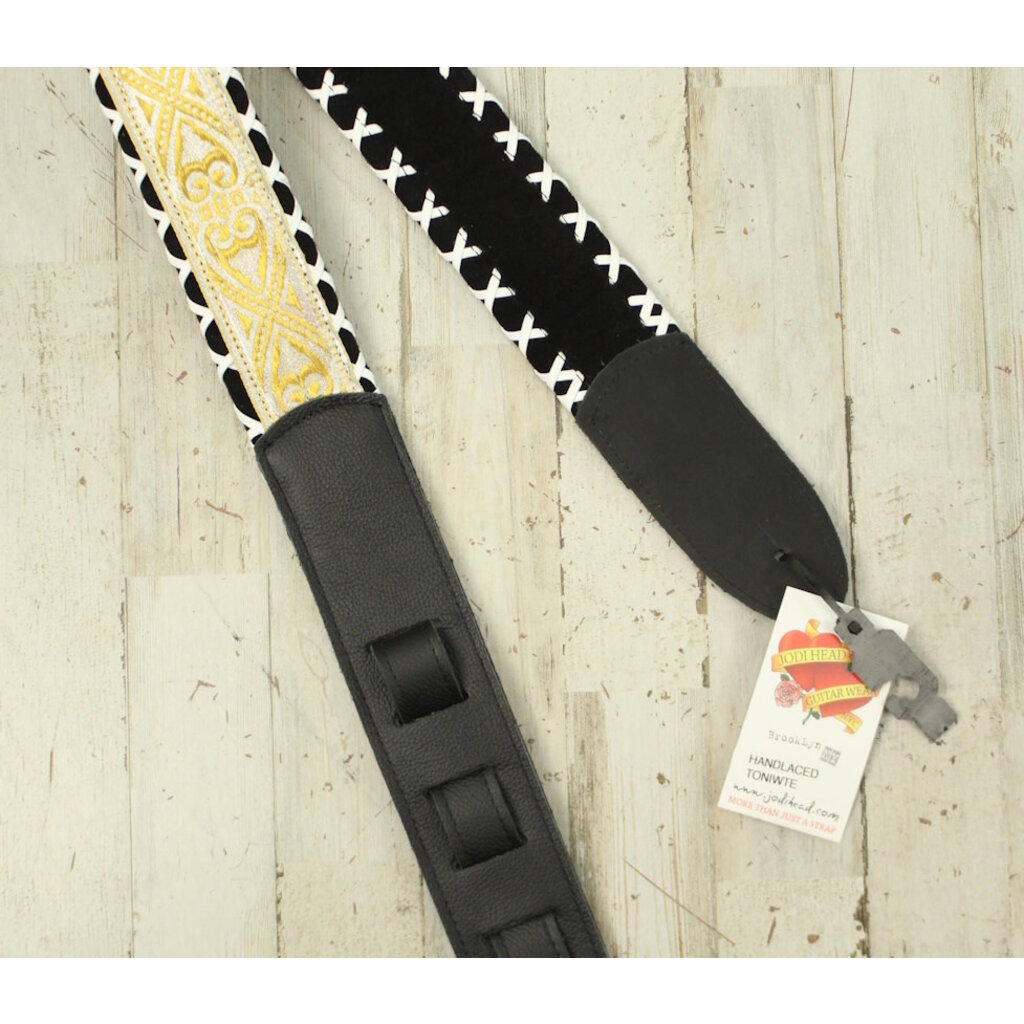 Jodi Head NEW Jodi Head Brocade Hand Laced Strap - Tony White