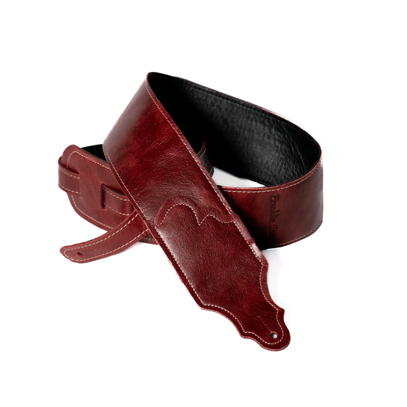 Franklin Straps NEW Franklin Jackson Hole Aged Leather Guitar Strap - Oxblood