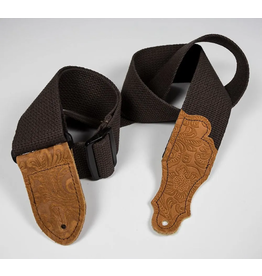 Franklin Straps NEW Franklin 2" Cotton Guitar Strap w/ Embossed Ends - Chocolate/Caramel