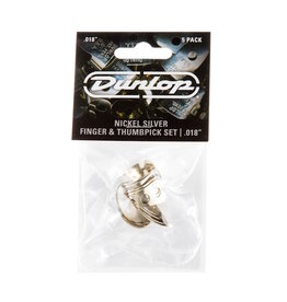 Dunlop NEW Dunlop Nickel Silver Finger and Thumbpick Set - .018"