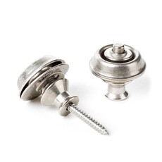 Dunlop NEW Dunlop Straplok Strap Retainers - Dual Design - Vintage Nickel