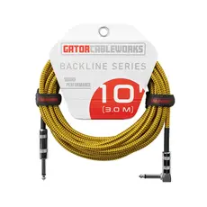 Gator NEW Gator Cableworks Backline Series Braided Instrument Cable - Brown/Yellow - 10'