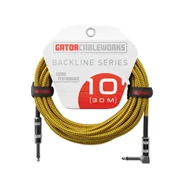 Gator NEW Gator Cableworks Backline Series Braided Instrument Cable - Brown/Yellow - 10'