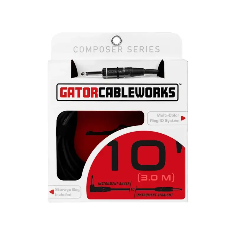 Gator NEW Gator Cableworks Composer Series Instrument Cable - Straight/Angle - 10'