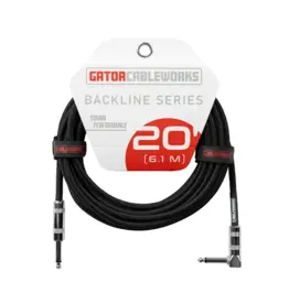 Gator NEW Gator Cableworks Backline Series Braided Instrument Cable - Black - 20'