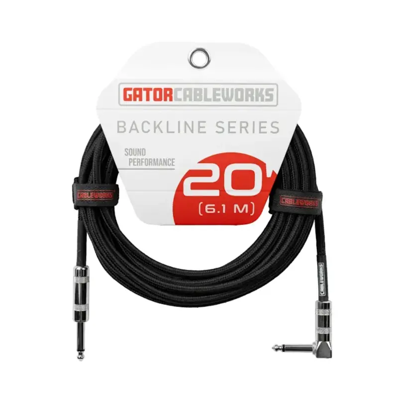 Gator NEW Gator Cableworks Backline Series Braided Instrument Cable - Black - 20'