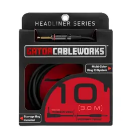 Gator NEW Gator Cableworks Headliner Series Quiet Instrument Cable - 10'