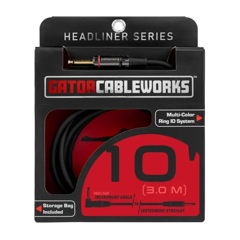 Gator NEW Gator Cableworks Headliner Series Quiet Instrument Cable - 10'