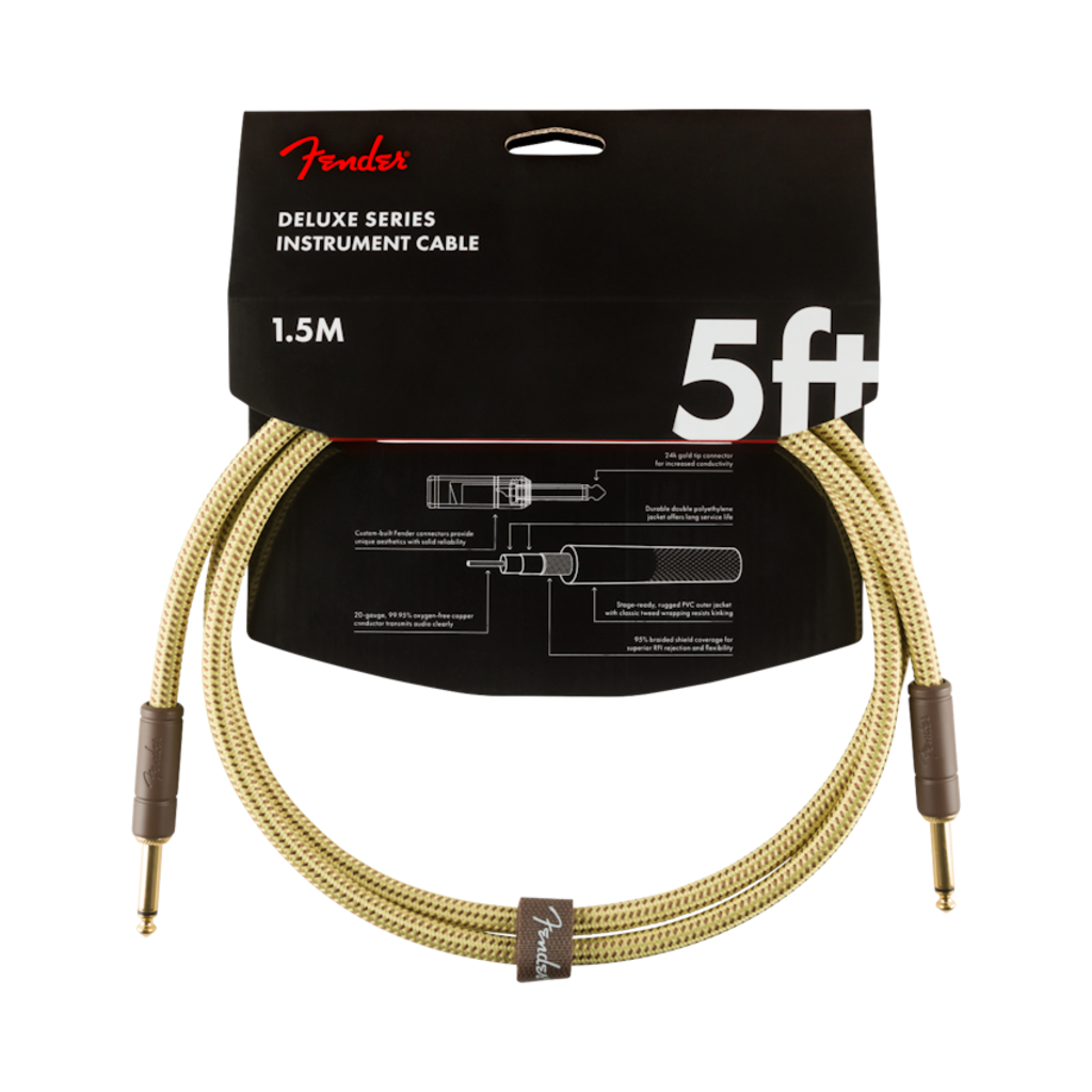 Fender NEW Fender Deluxe Series Instruments Cable - 5' - Straight/Straight - Tweed