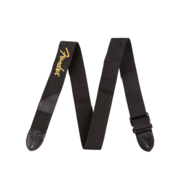Fender NEW Fender 2" Black Poly Strap w/ Yellow Fender Logo
