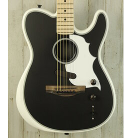 Fender DEMO Fender Jack White Triplesonic Acoustasonic Telecaster - Satin Arctic White w/ Black Top (042)