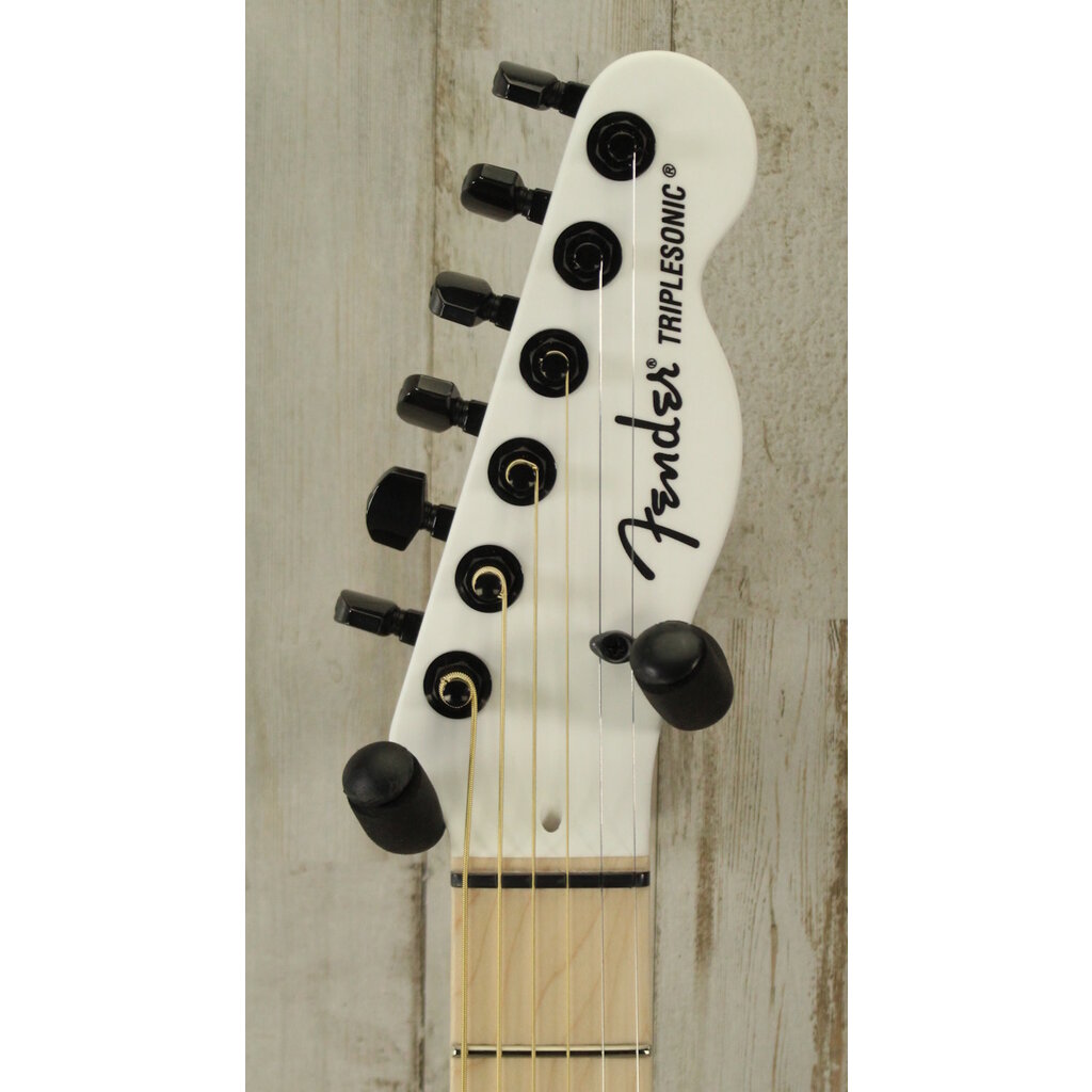 Fender DEMO Fender Jack White Triplesonic Acoustasonic Telecaster - Satin Arctic White w/ Black Top (042)