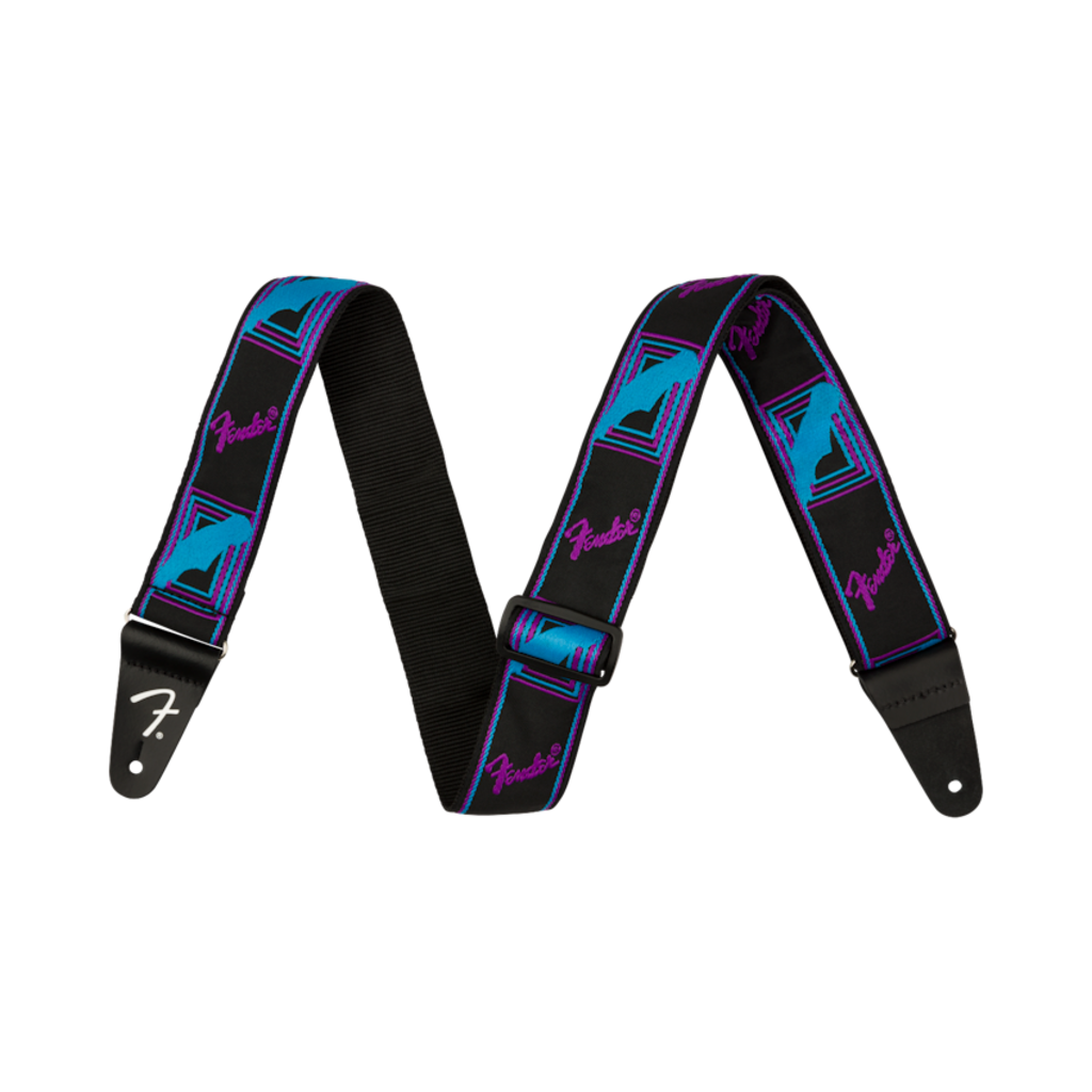 Fender NEW Fender Neon Monogrammed Strap - Blue/Purple