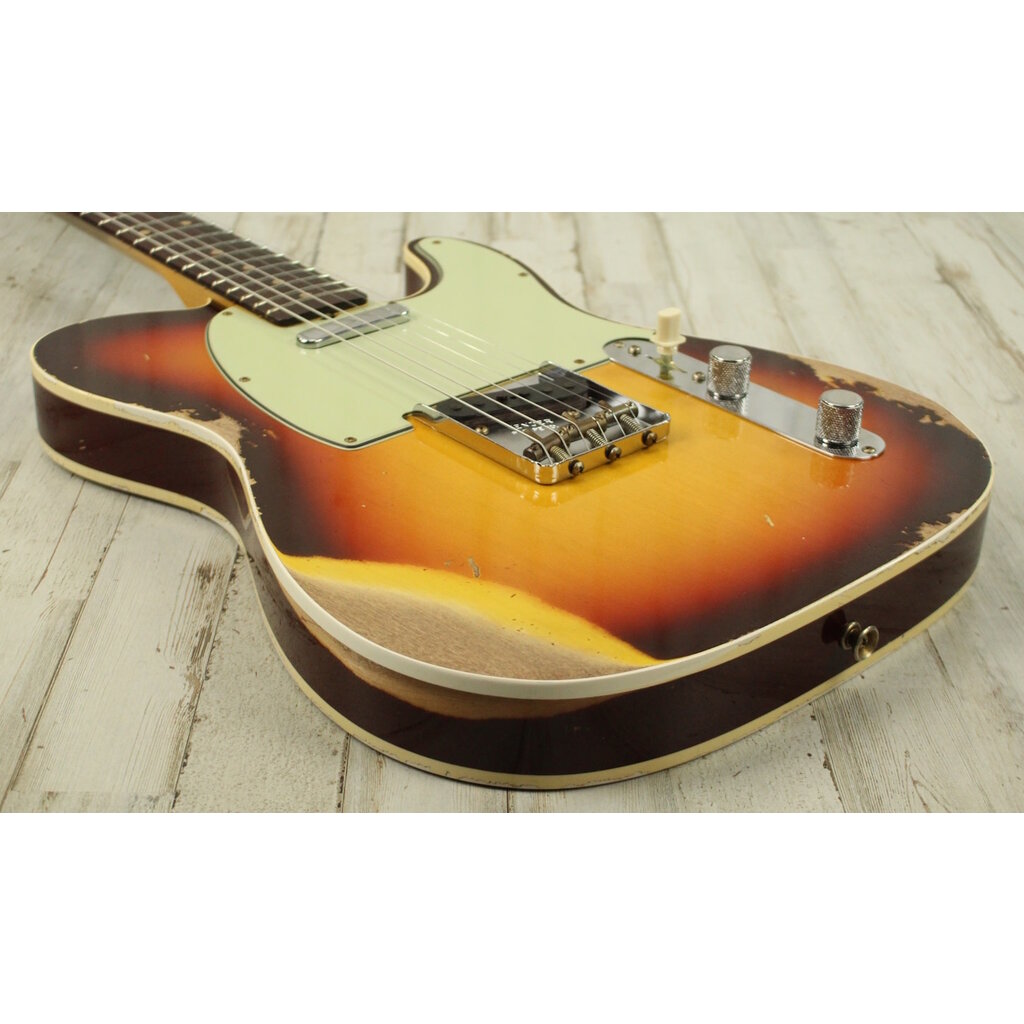 Fender NEW Fender Custom Shop 1960 Telecaster Custom Heavy Relic - Super Faded Aged Chocolate 3-Color Sunburst (366)