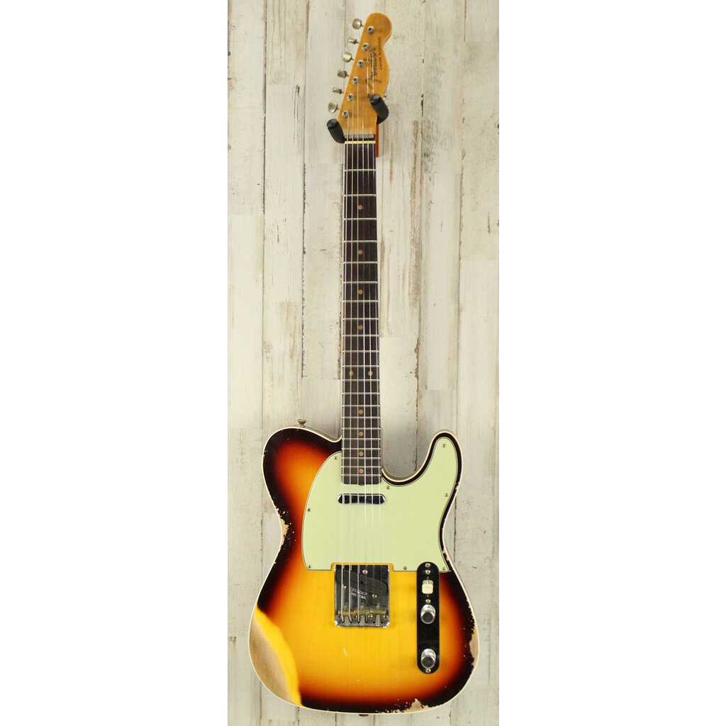 Fender NEW Fender Custom Shop 1960 Telecaster Custom Heavy Relic - Super Faded Aged Chocolate 3-Color Sunburst (757)