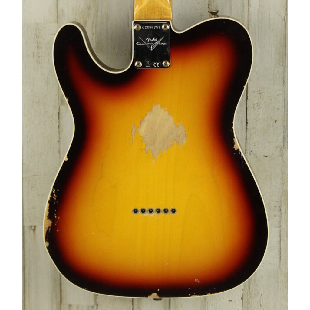 Fender NEW Fender Custom Shop 1960 Telecaster Custom Heavy Relic - Super Faded Aged Chocolate 3-Color Sunburst (757)