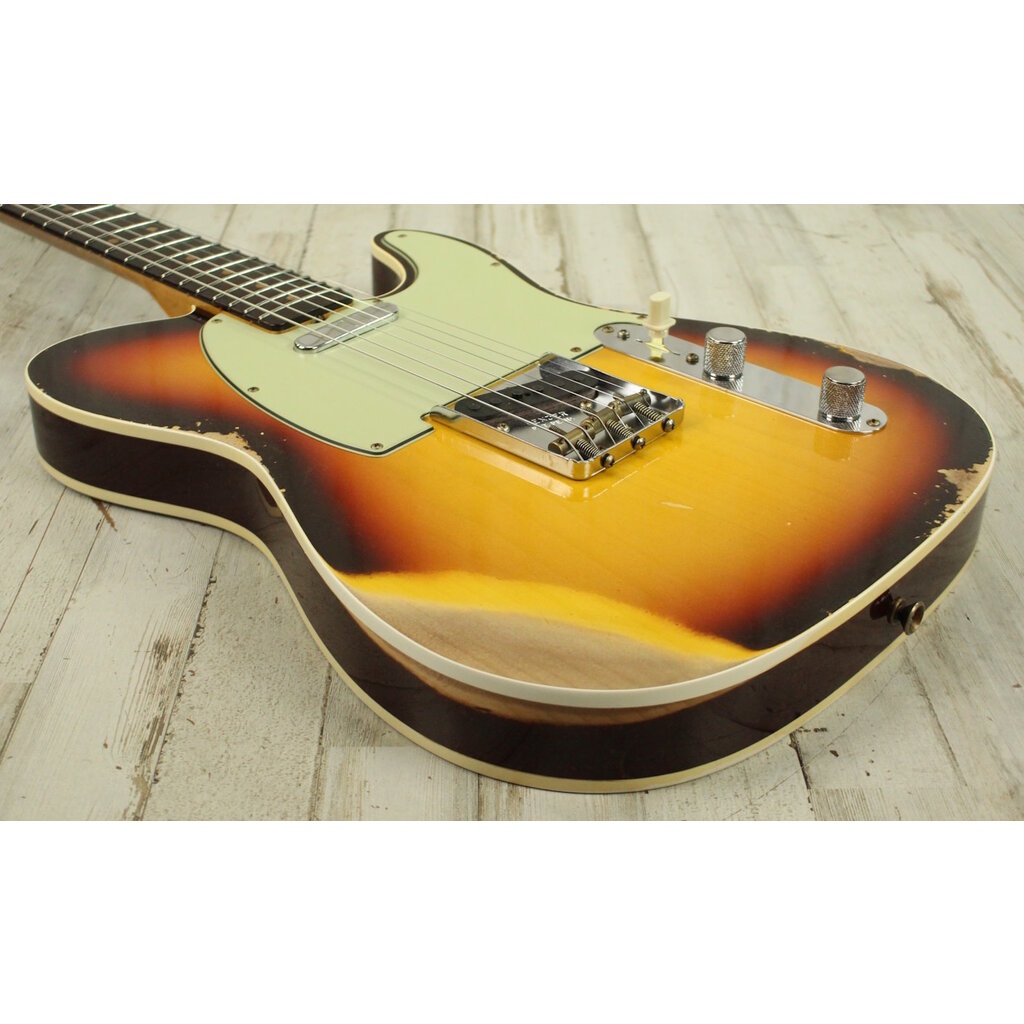 Fender NEW Fender Custom Shop 1960 Telecaster Custom Heavy Relic - Super Faded Aged Chocolate 3-Color Sunburst (757)