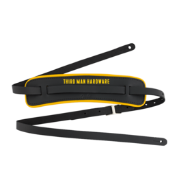 Fender NEW Fender x Third Man Hardware Leather Strap - Black/Yellow