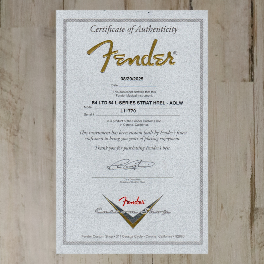 Fender NEW Fender Custom Shop Limited Edition 1964 L-Series Stratocaster Heavy Relic - Aged Olympic White (770)