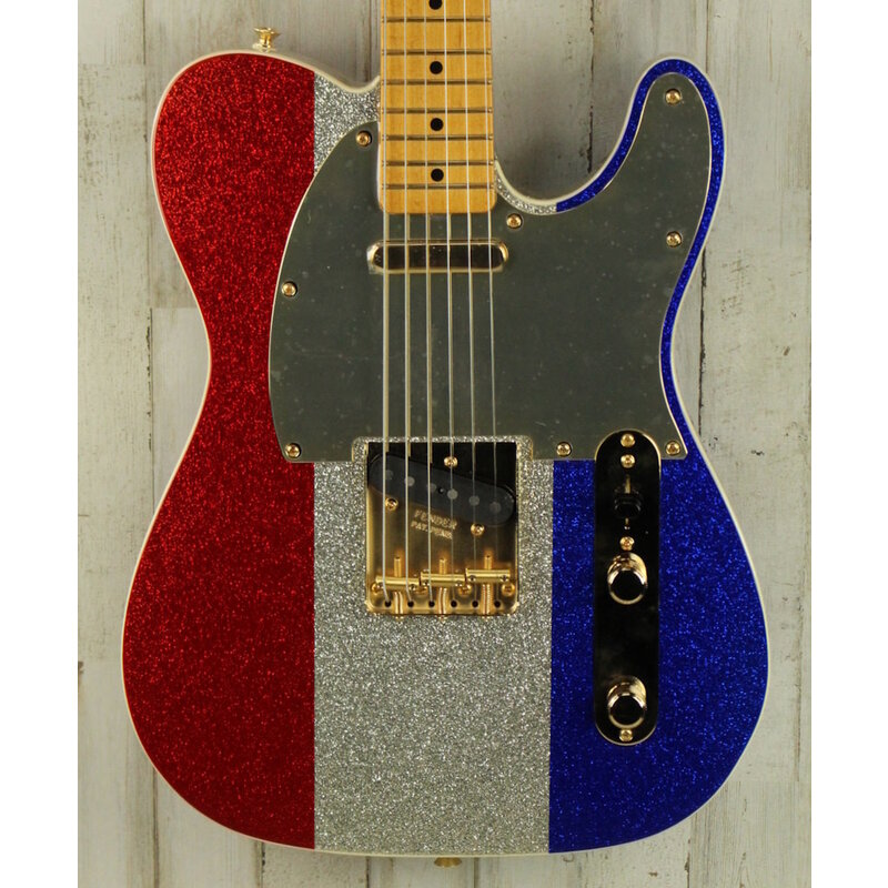 Fender DEMO Fender Buck Owens Telecaster - Red/Silver/Blue Sparkle (430)