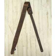 LM NEW LM Western Tooled Leather Guitar Strap - Brown