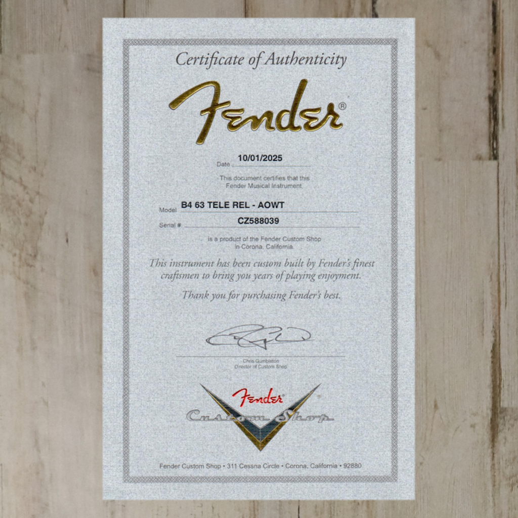 Fender DEMO Fender Custom Shop 1963 Telecaster Relic 3A Rosewood - Aged Olympic White (039)