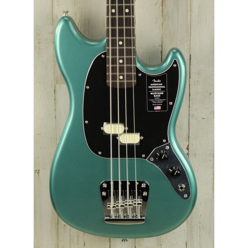Fender DEMO Fender American Professional Classic Mustang Bass - Faded Sherwood Green Metallic (648)