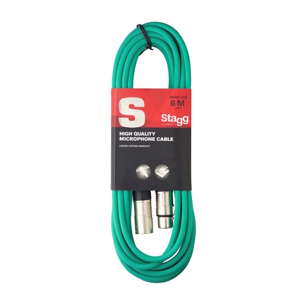 Stagg NEW Stagg SMC6 XLR Microphone Cable - Green - 20'