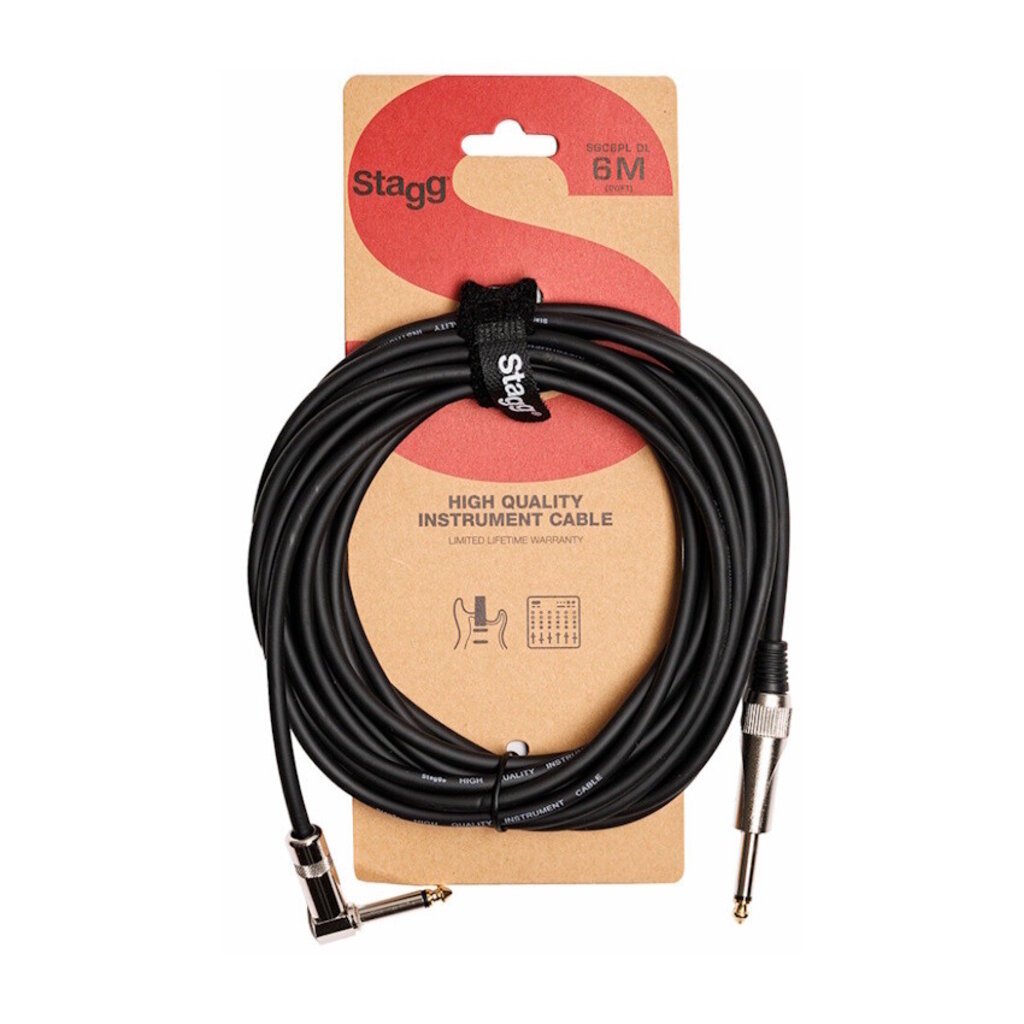 Stagg NEW Stagg SGC6 Heavy Duty Instrument Cable - Black - 20'